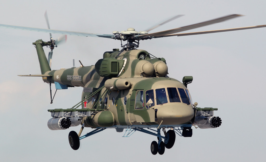 Mil Mi-8AMTŠ (Ми-8АМТШ) on muutama vuosi sitten Venäjän ilmavoimissa operatiiviseen käyttöön tullut keskikokoinen kuljetus- ja taisteluhelikopteri. Se soveltuu varustuksensa puolesta myös taistelukentällä suoritettaviin etsintä- ja pelastustehtäviin. Kuva: МО РФ